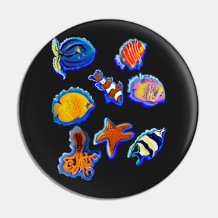 Best fishing gifts for fish lovers 2024 Tropical Octopus Star Fish Pin