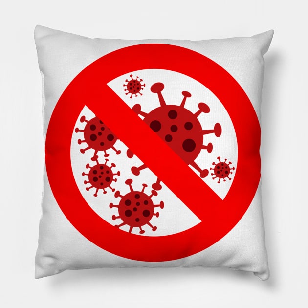 STOP CORONAVIRUS Pillow by MufaArtsDesigns