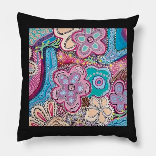 Boho Pastel Flowers Pillow