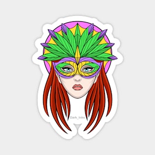 Mardi Gras Woman Magnet