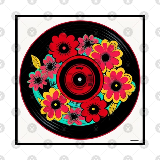 Mod Floral Vinyl Record by musicgeniusart