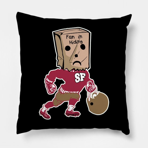 San Francisco Fan In Hiding Pillow by darklordpug