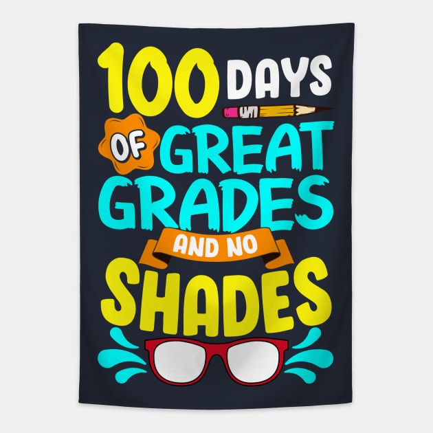 100 Days Of School Great Grades Tapestry by E