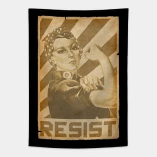 Rosie The Riveter We Can Do it Resist Retro Propaganda Tapestry