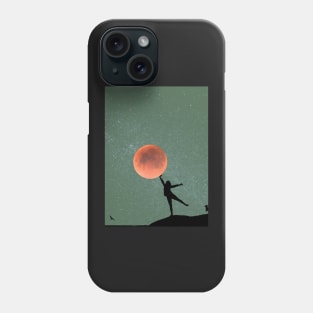 Galaxy and Moon Oneness Green Graphic Phone Case