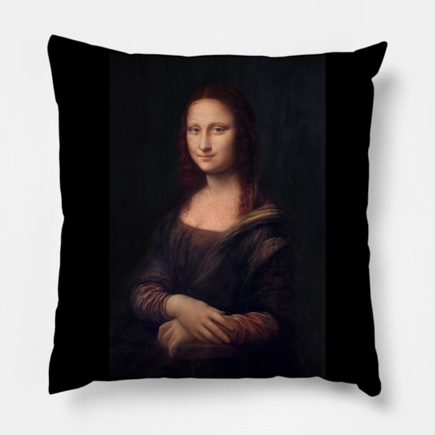 Mona Lisa chiaroscuro Pillow by PallKris