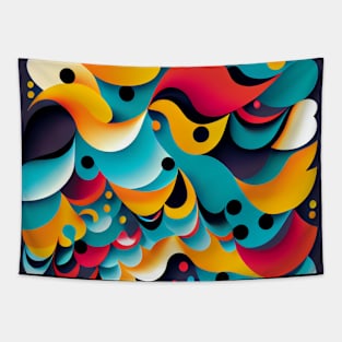 Abstraction Waves Artwork Tapestry