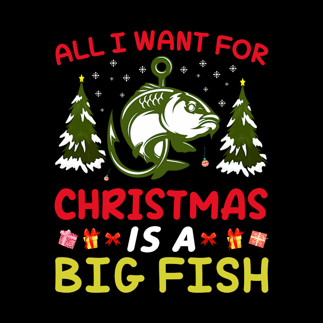 Christmas Big Fish T - Shirt Design by Shuvo Design