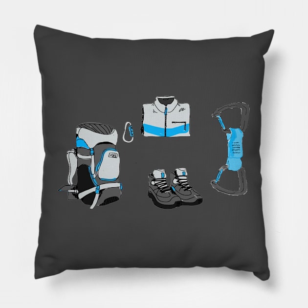 Blue Climber Collection Pillow by WOODDIOS