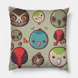 Kawaii Styled New Zealand Birds Pillow