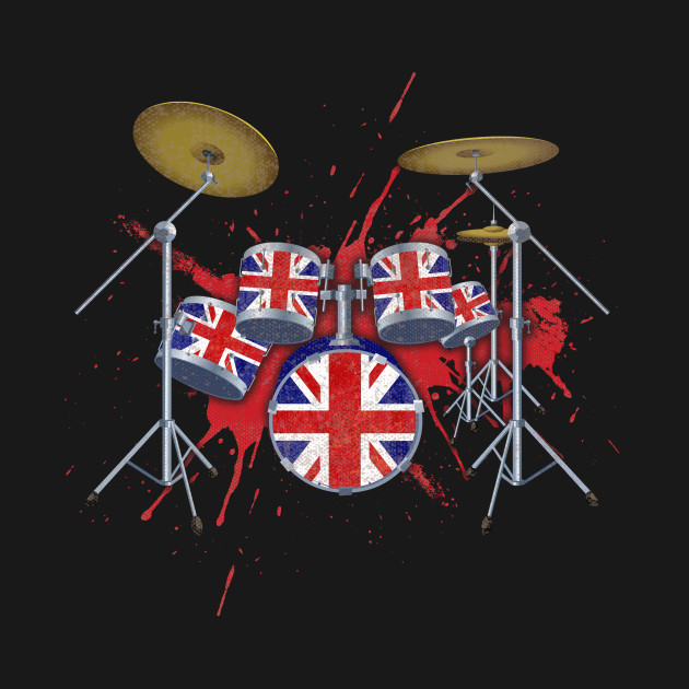 British Drummer British Flag Drums Design Father's Day Gift by paynegabriel