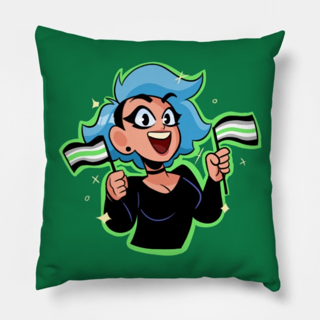 PeachFuzz Agender Pride Pillow by PeachFuzz Comics Store