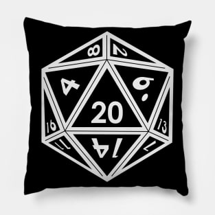 (Pocket) Transparent D20 Dice (White Outline) Pillow