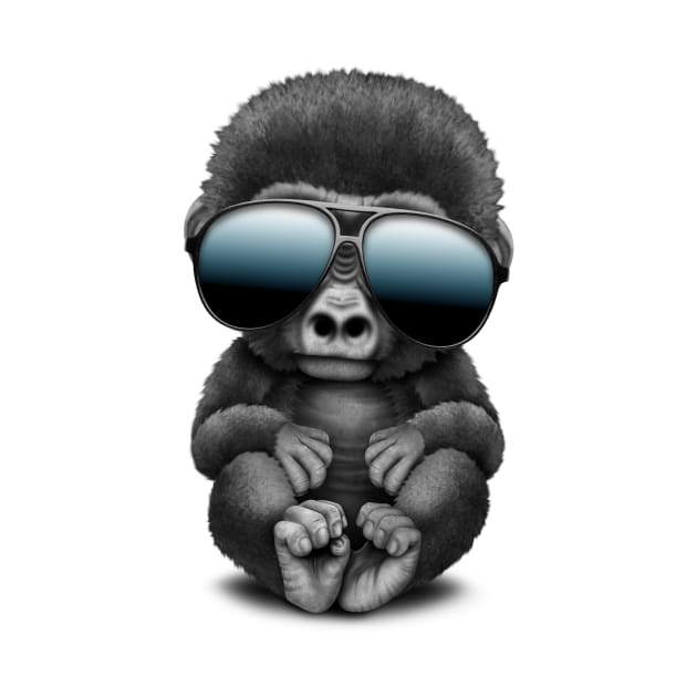 Cute Baby Gorilla Wearing Sunglasses by jeffbartels