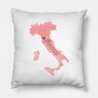 Pink Watercolor Florence Italy Sticker Pillow