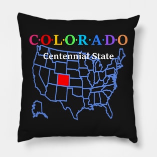 Colorado, USA. Centennial State (Map Version) Pillow