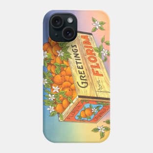 Ad for Oranges, Sunshine State, Florida postcard Phone Case