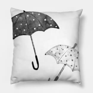 Umbrellas BW- Full Size Image Pillow