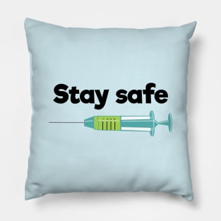 Stay safe, referring to Corona Virus Pillow