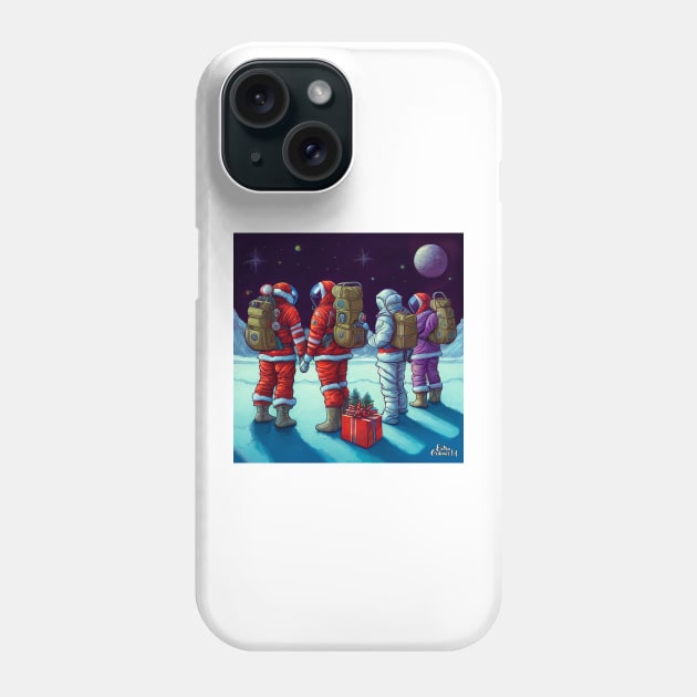 Santa Claus Astronauts at Christmas in Space Phone Case by extraordinar-ia