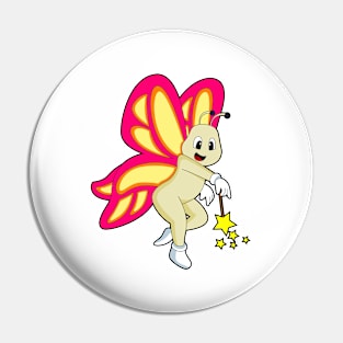 Butterfly as Wizard with Magic wand Pin