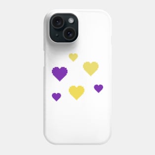 Intersex Pride Hearts Pixel Art Phone Case