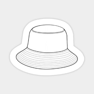 White Bucket Hat Design Magnet