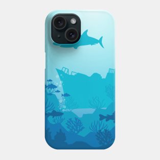 Underwater Background With Shark Phone Case