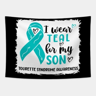 I Wear Teal For My Son Tourette Syndrome Awareness Tapestry