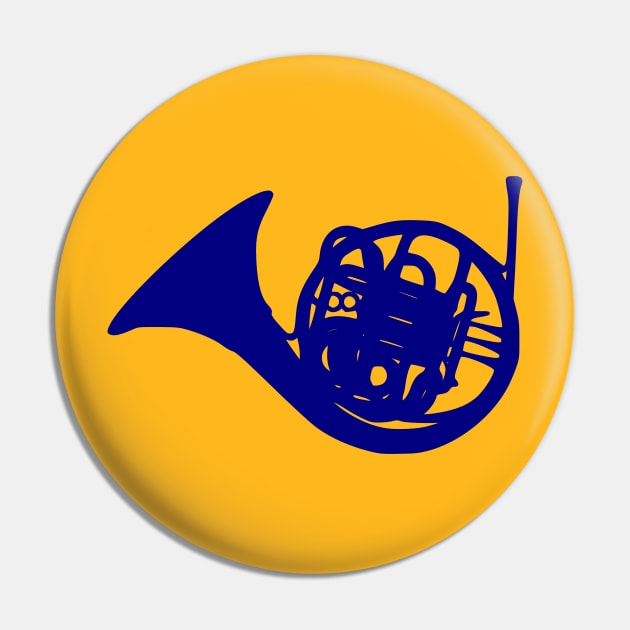 Blue French Horn Pin by Solenoid Apparel