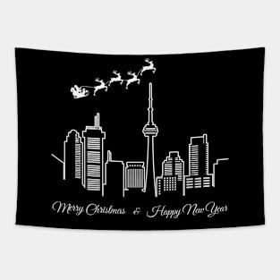 Merry Christmas Happy New Year Toronto Canada Tapestry