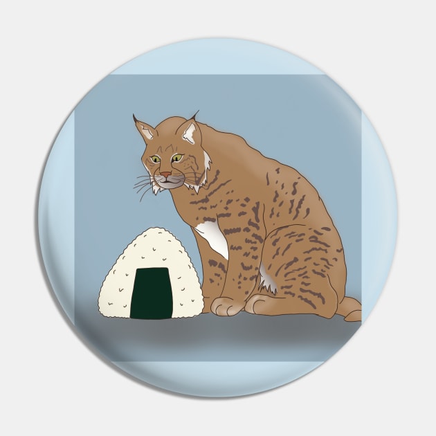 Lynx with Onigiri Pin by Caseydesignzz