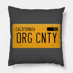 Orange County California Yellow License Plate Pillow