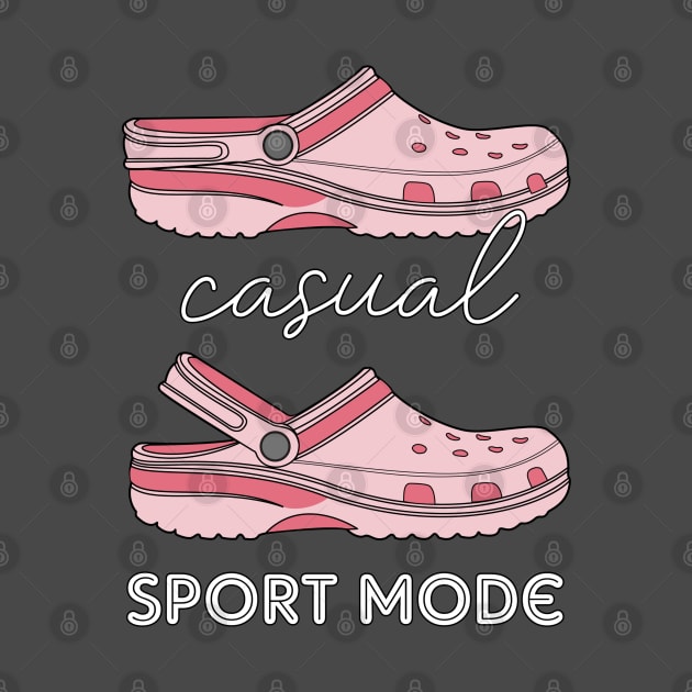 Casual Sport Mode Funny Pink Crocs by figandlilyco