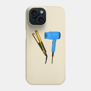 Hair dryer & hair straightener illustration Phone Case