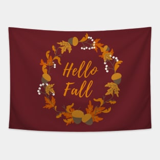 Hello Fall Autumn Design Tapestry