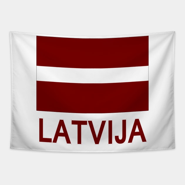 The Pride of Latvia - Latvian Flag and Language Tapestry by Naves