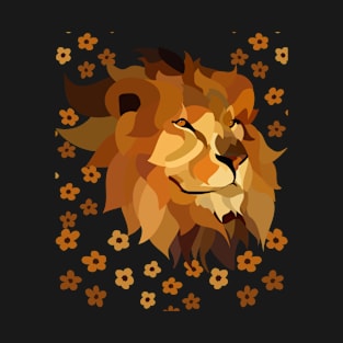 Cute Lion Head Digital Graphic T-Shirt