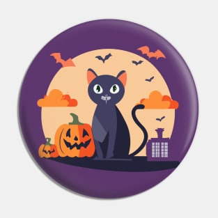 Halloween Cat Pumpkin Pin