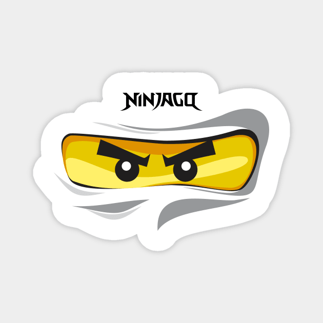 Ninjago Eyes WHITE Ninja ZANE FanArt FanMade T-Shirt Magnet by kaitokid