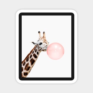 Giraffe print, Bubble gum, Nursery art, Giraffe wall art, Animal, Kids room, Modern art, Wall decor Magnet