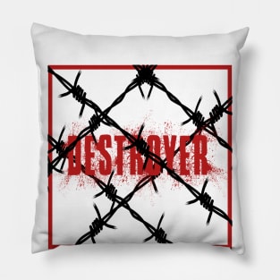 Destroyer Cool Word Art Aesthetic Design Pillow