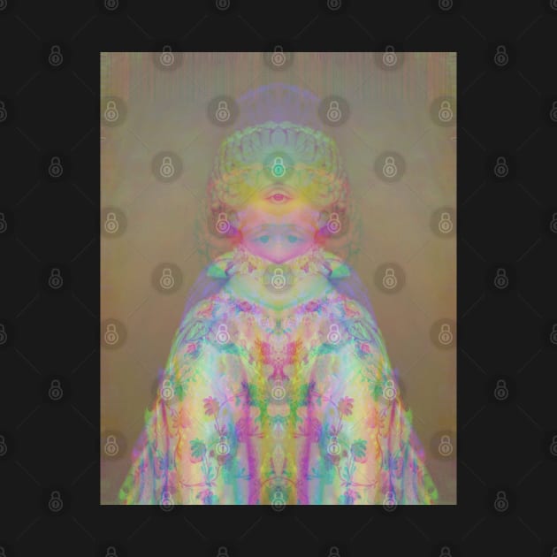 Dramabite Glitch art colourful rainbow woman portrait by dramabite