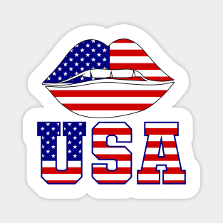 4th of july Patriotic Lips american flag lips Magnet