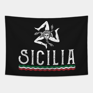 Love Sicilia Crest Siciliano Pride Tapestry