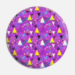 I Love The 80s Pattern Light Purple Version Pin