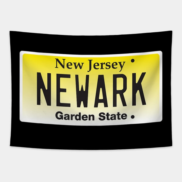 Newark New Jersey license plate t shirt gift Tapestry by jrgenbode