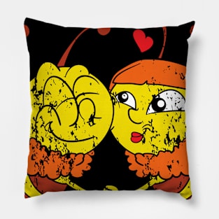 Retro Vintage Grunge Valentine's Day Pillow