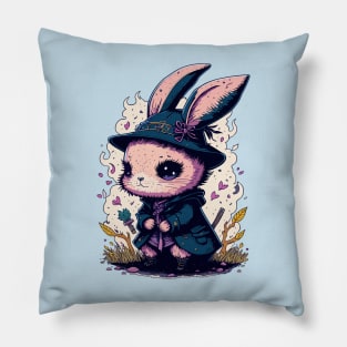 Halloween Bunny is here in witch style Pillow