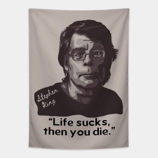 Stephen King Portrait and Quote Tapestry